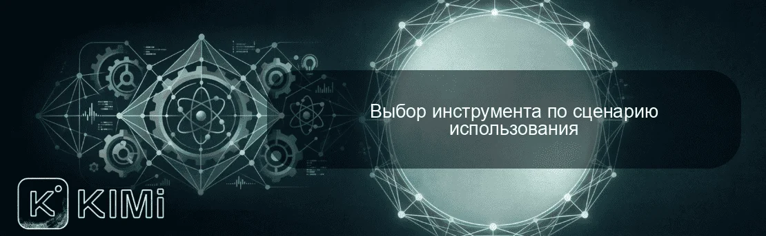 Выбор инструмента по сценарию использования