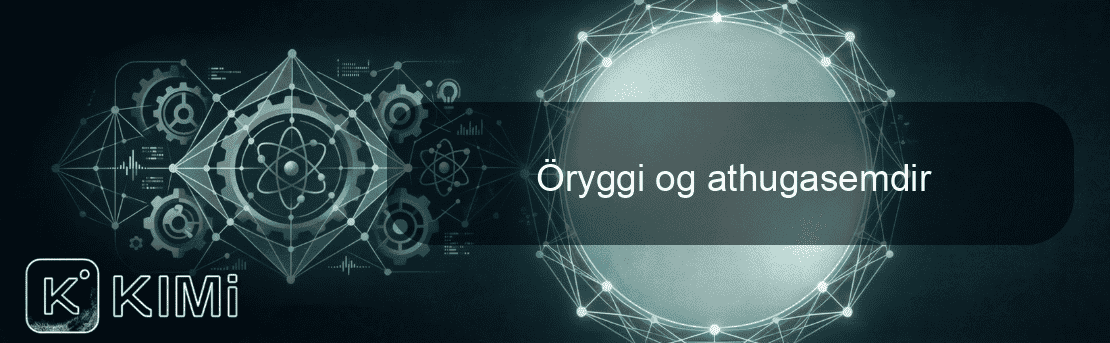 Öryggi og athugasemdir